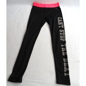 H&M Sport Black/Pink Can't Stop The Beat Leggings - Girls Size 10/12